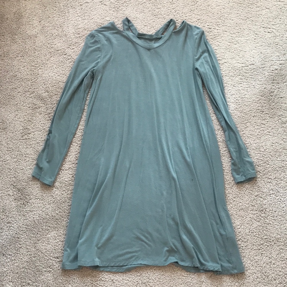 A beautiful and comfy olive green casual dress
